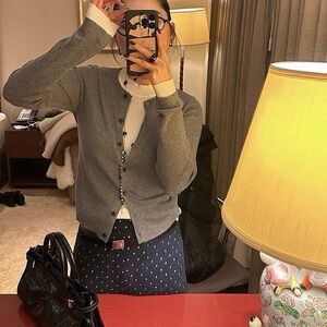 Elegant Gray Button-Up Cardigan